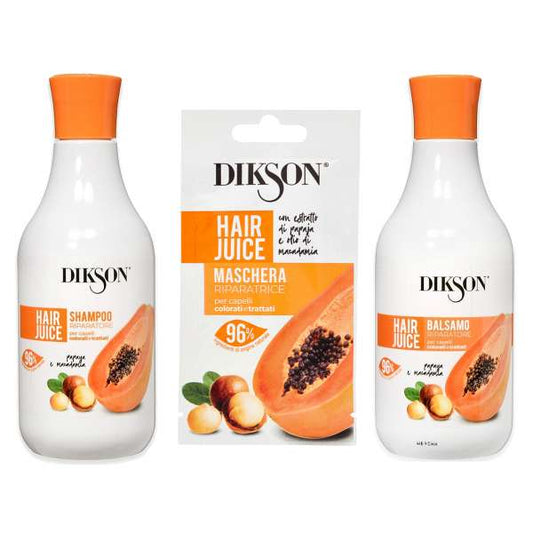 Kit riparatore DIKSON con maschera 25ml, balsamo 400ml e shampoo 400ml